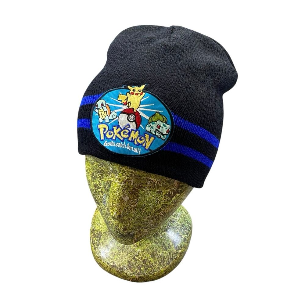 Vintage 90s Pokemon Embroidered Patch Beanie